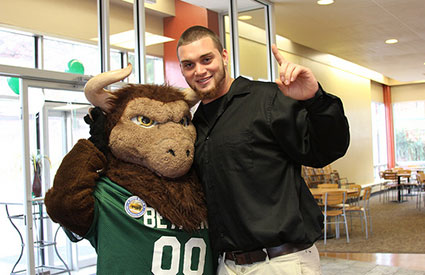 Boomer the Bison and students celebrated Bethany College's long-standing tradition as a bison community in honor of the first-annual National Bison Day. (Nov. 2012) <b>©Bethany College</b>